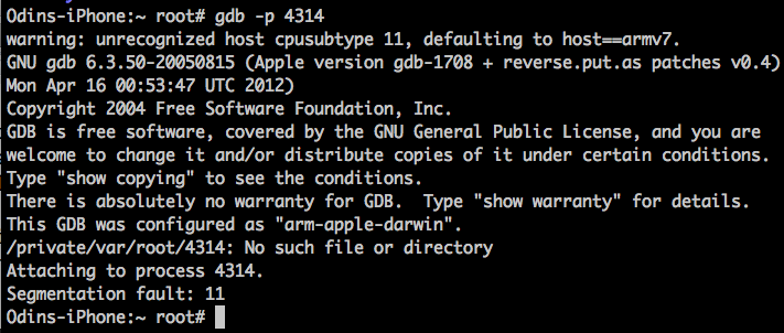 GDB Debugger not attaching