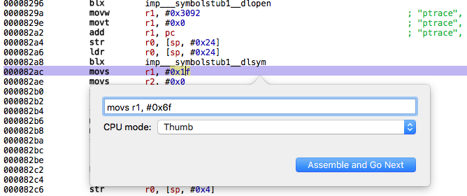 Patching with Hopper Disassembler